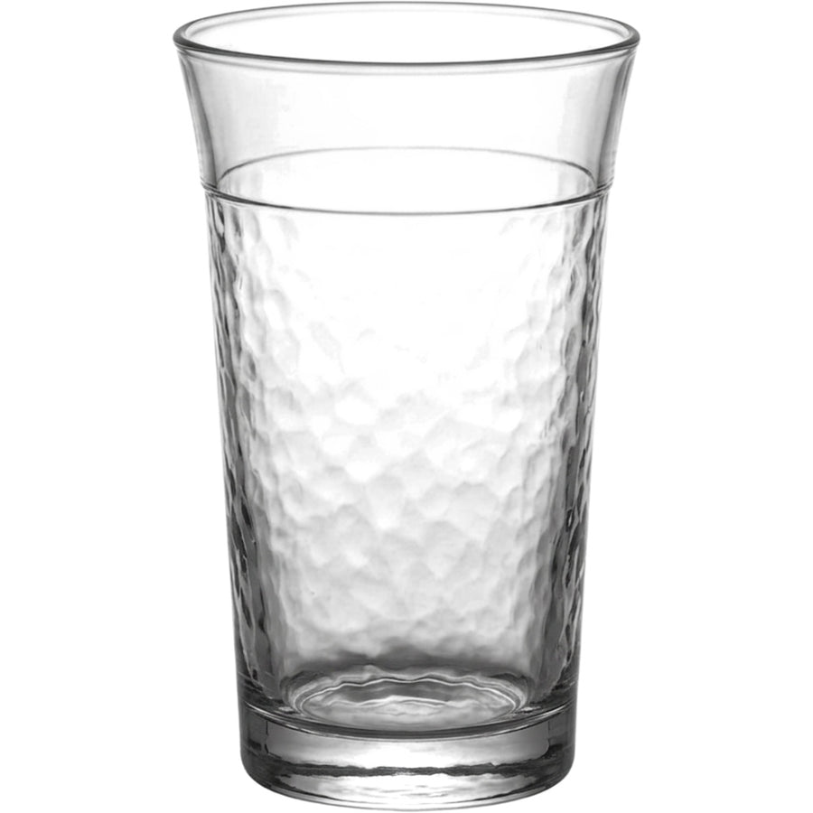 Plvnd Flared Hammered Highball Glass 15 oz Clear