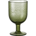 Plvnd Short-Stem Hammered Water Goblet 13 oz Moss Green - Product view